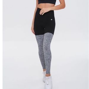 Forever 21 Balletcore Athletic Leggings S Black Gray Color Block Sock Activewear
